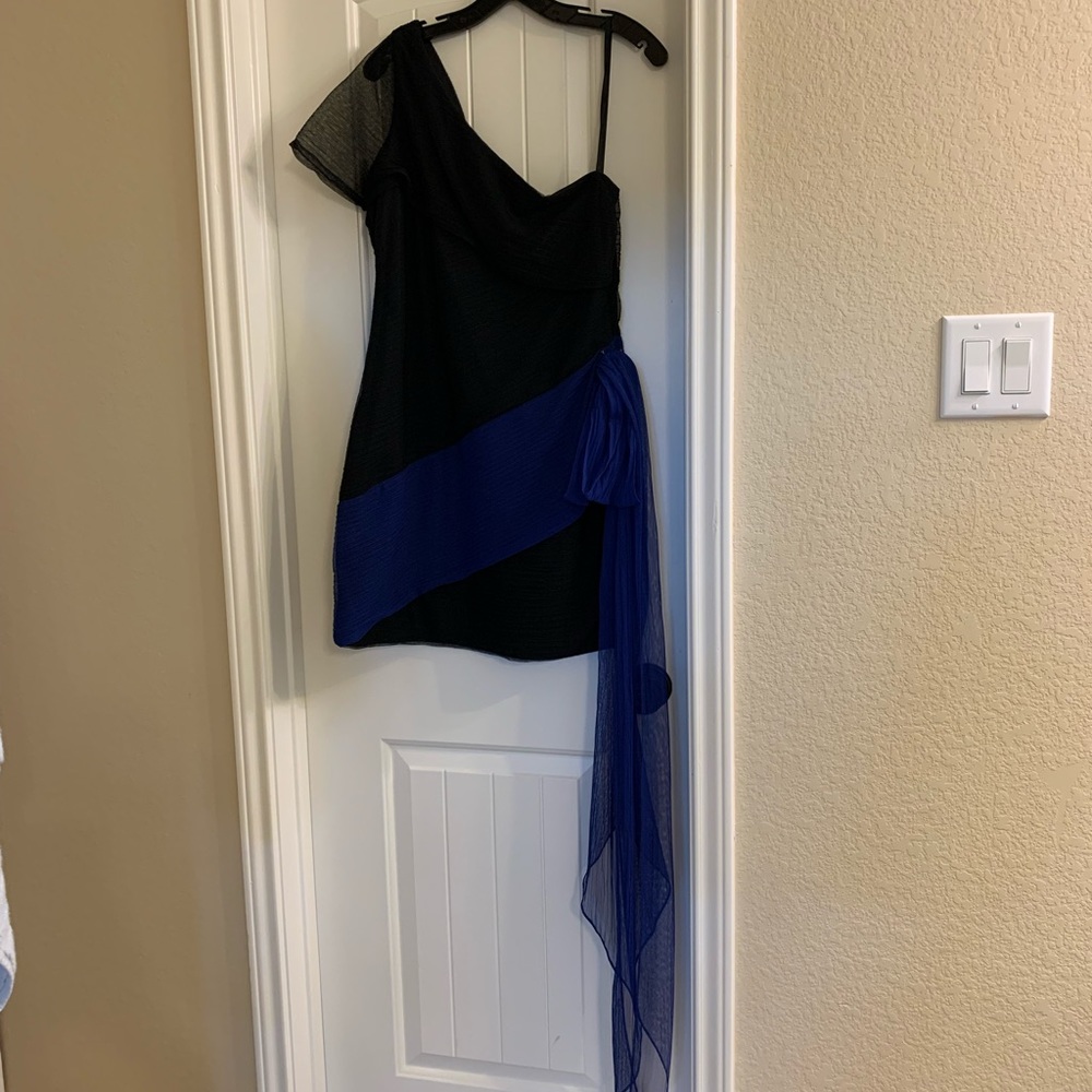 BCBGeneration One Shoulder Colorblock Dress - 12